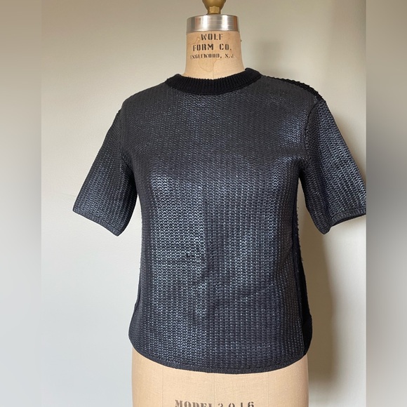 Tory Burch Metallic Blue Merino Wool Sweater - Picture 5 of 7